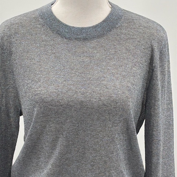 Sies Marjan Pierre Lurex Melange Crewneck Sweater in Gray With Sparkles - Small - Picture 5 of 9